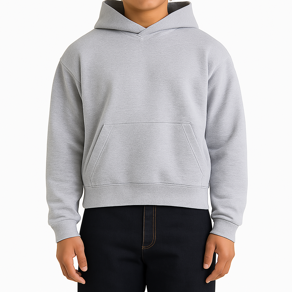 Heather Grey Cropped Hoodie