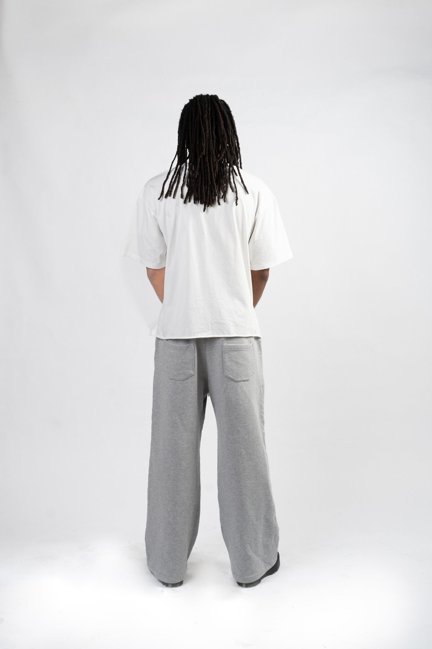 Grey Wide Leg Baggy Sweat Pants