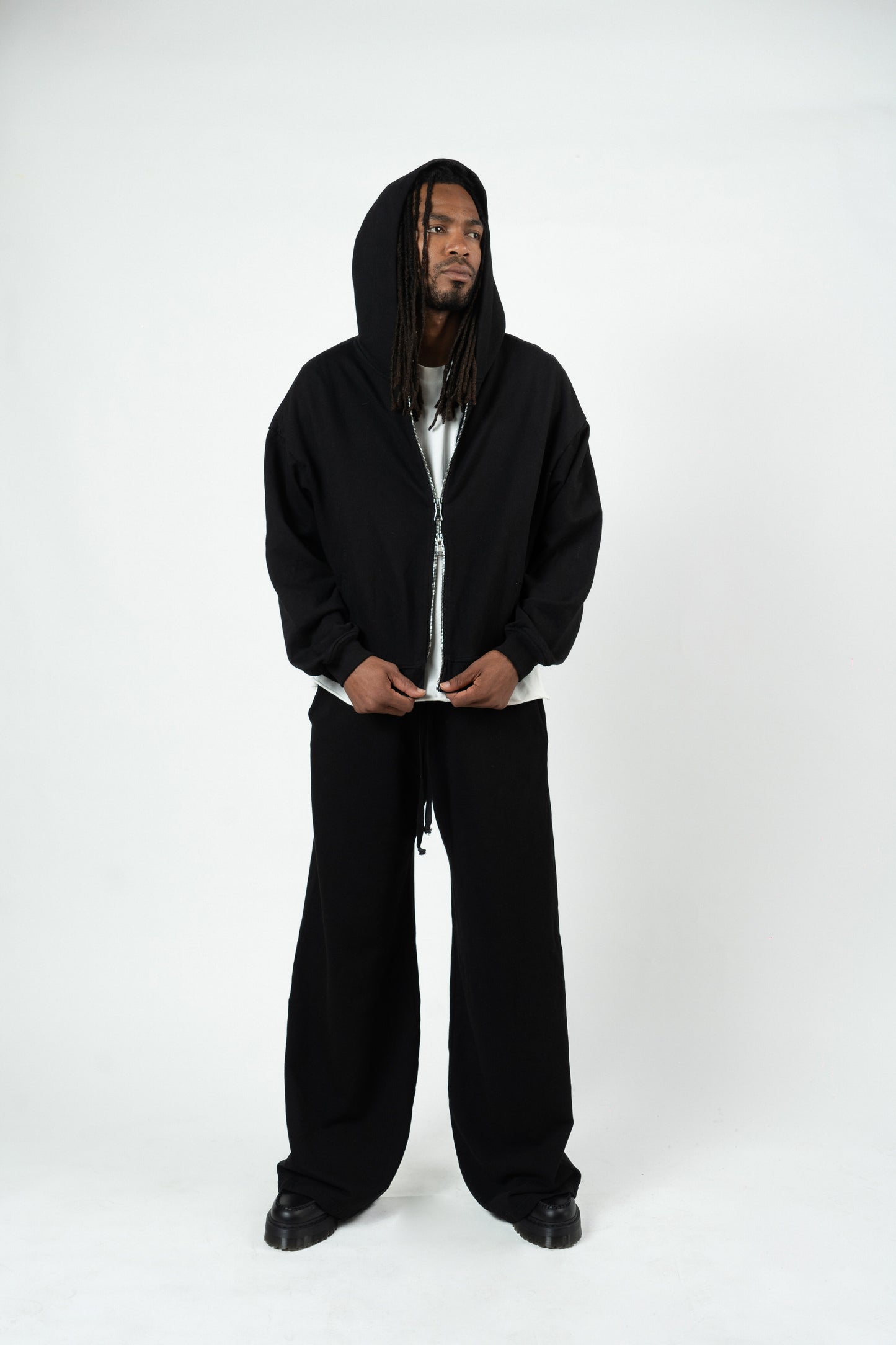 Black Cropped Zip Up