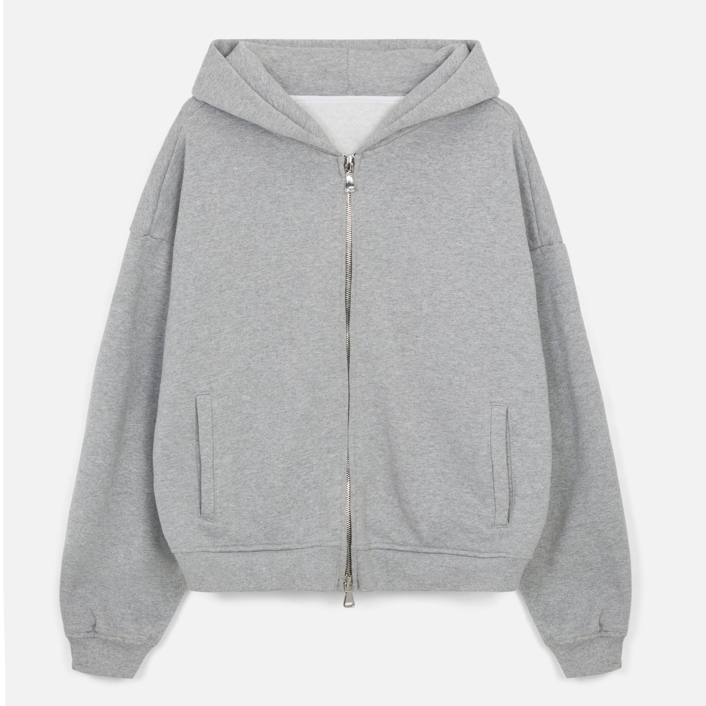Grey Cropped Zip Up