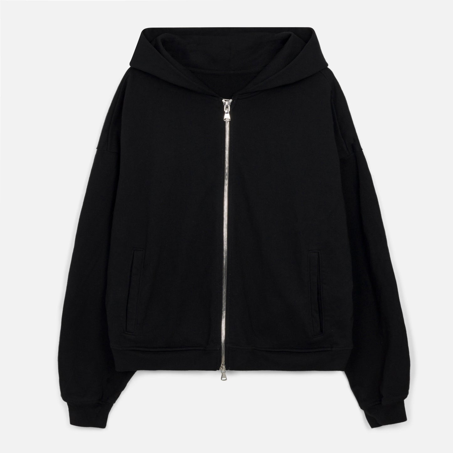 Black Cropped Zip Up