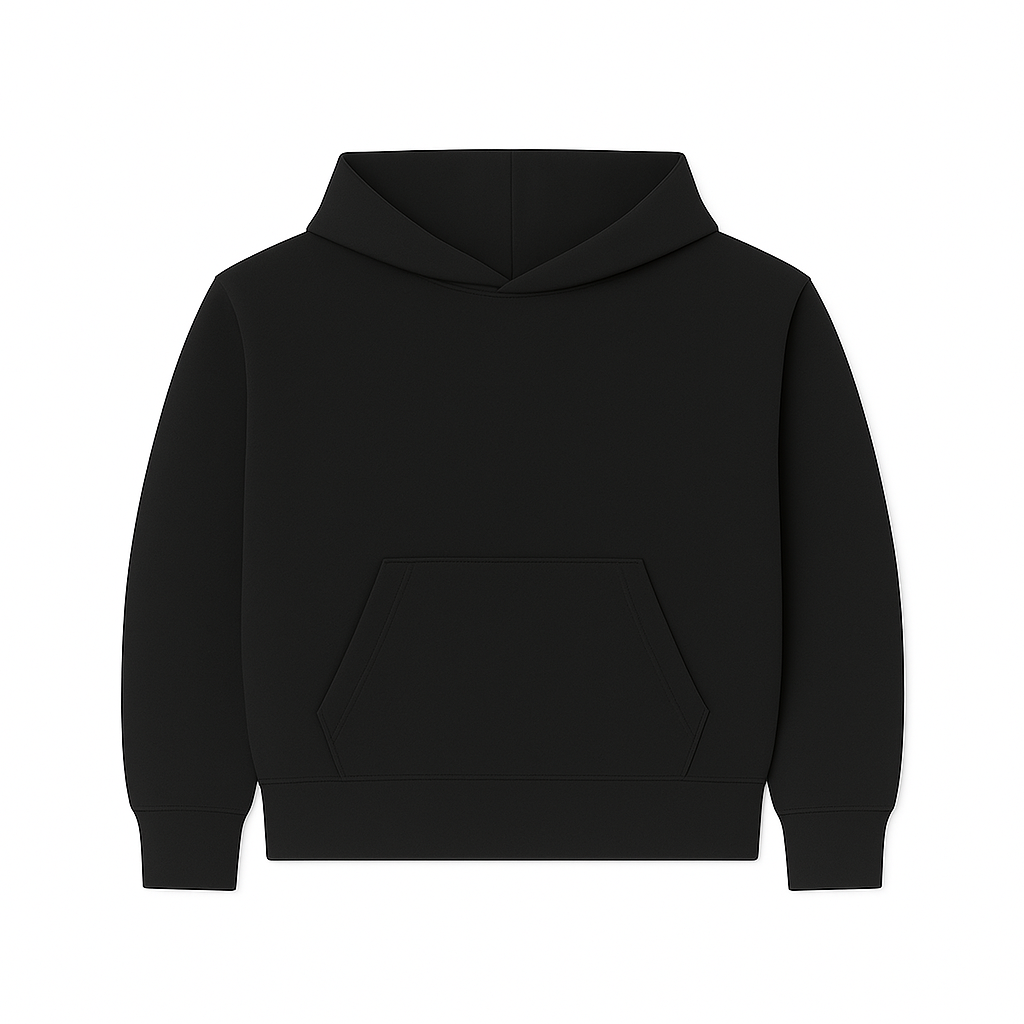 Jet Black Cropped Hoodie